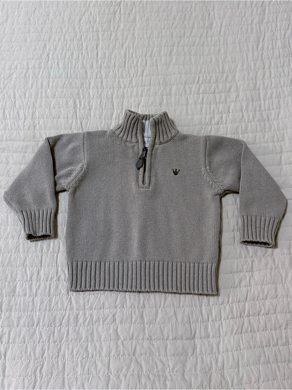EPK Boys Quarter Zip Knit Sweater Gray Size 18M